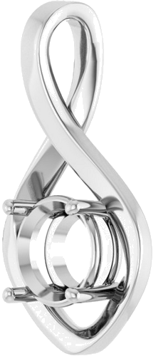 Pakabukas „Infinity-Inspired“ 14k white gold Round 8mm (2)