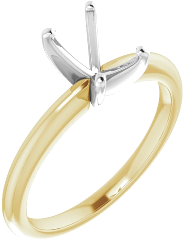 Sužadėtuvių Žiedas „Solitaire“ 585 Baltojo Ir Geltonojo Aukso Emerald 7mm x 5mm (1)