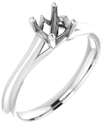 14K White 5.5 mm Round Solitaire Engagement Ring Mounting (1)