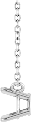 Pakabukas „Solitaire“ 585 Baltojo Aukso Square 4mm (3)