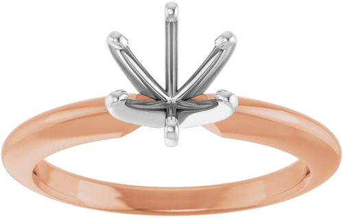 Sužadėtuvių Žiedas „Solitaire“ 14k rose/white gold Round 6mm x 6.6mm (3)