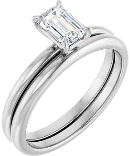 Sužadėtuvių Žiedas „Solitaire“ 417 Baltojo Aukso Emerald 6mm x 4mm (6)