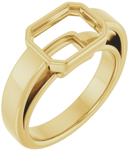 Sužadėtuvių Žiedas „Bezel-Set Solitaire“ 14k yellow gold Emerald 9mm x 7mm (1)