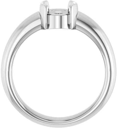 Sužadėtuvių Žiedas „Half-Bezel Solitaire“ 14k white gold Oval 8mm x 6mm (2)