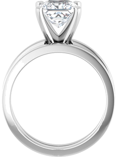 Sužadėtuvių Žiedas „Solitaire“ 14k white gold Square 6.5mm (7)