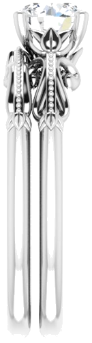 Sužadėtuvių Žiedas „Sculptural-Inspired Solitaire“ 585 Baltojo Aukso Round 5.8mm (9)
