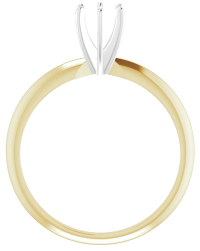 14K Two-Tone 4.2-4.9 mm Round 6-Prong Solitaire Ring Mounting (2)