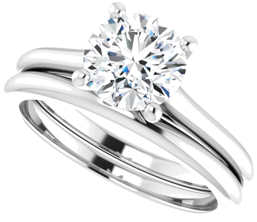 14K White 7 mm Round Solitaire Engagement Ring Mounting (10)