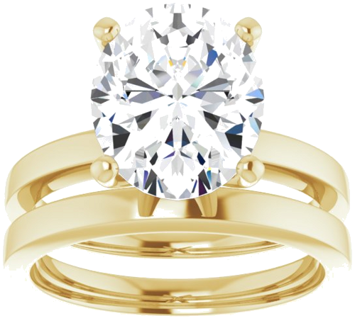 Sužadėtuvių Žiedas „Solitaire“ 585 Geltonojo Aukso Oval 11mm x 9mm (8)