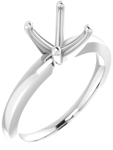 14K White 7.4 mm Round Solitaire Engagement Ring Mounting (1)