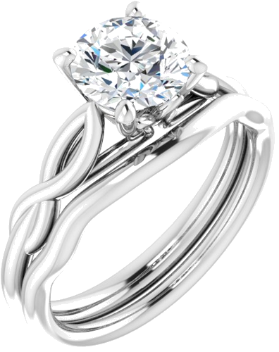 14K White  7 mm Round Solitaire Engagement Ring Mounting (6)