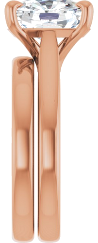 Sužadėtuvių Žiedas „Claw-Prong Solitaire“ 14k rose gold Elongated Cushion 10mm x 8mm (9)