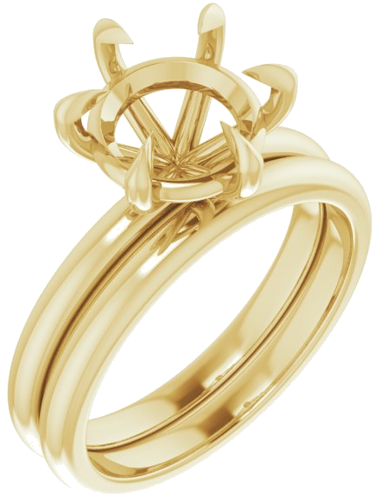 14K Yellow 9 mm Round Solitaire Engagement Ring Mounting (6)