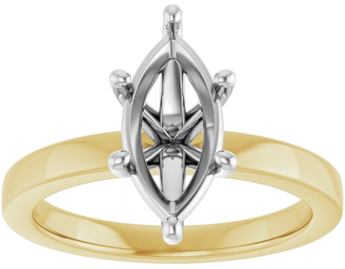 Sužadėtuvių Žiedas „Solitaire“ 14k yellow/white gold Marquise 12mm x 6mm (3)