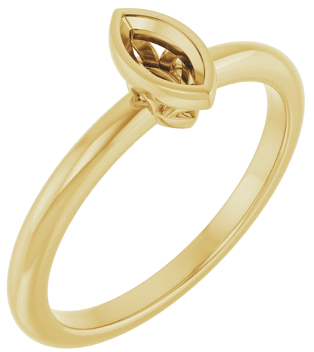 Sužadėtuvių Žiedas „Bezel-Set“ 10k yellow gold Marquise 6mm x 3mm (1)