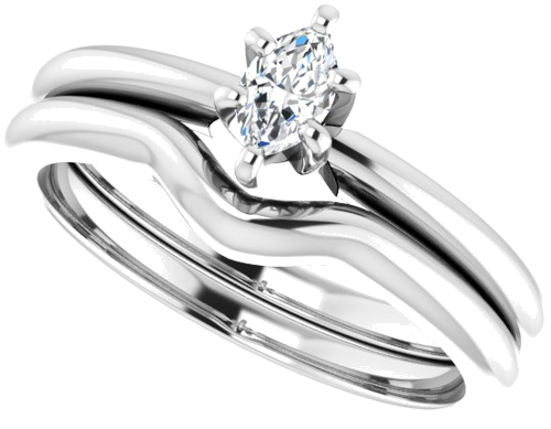 10K White  5x3 mm Marquise Solitaire Engagement Ring Mounting (10)