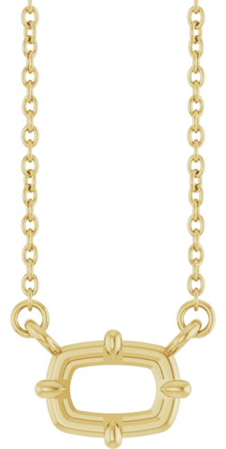 Pakabukas „Claw-Prong Solitaire“ 14k yellow gold Elongated Cushion 7mm x 5mm (1)