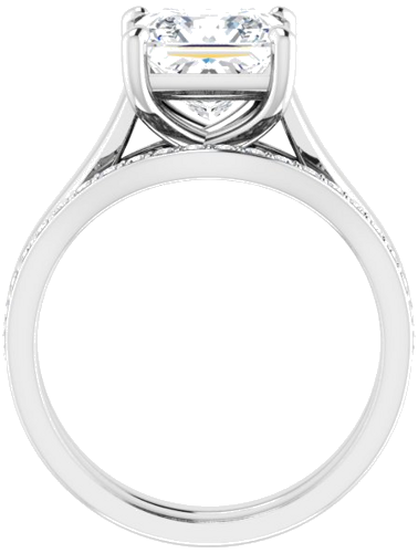 Sužadėtuvių Žiedas „Solitaire“ 585 Baltojo Aukso Square 7.5mm (7)