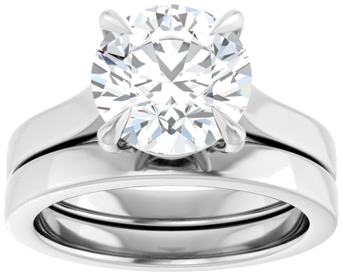Sužadėtuvių Žiedas „Claw-Prong“ 14k white gold Round 9mm (8)