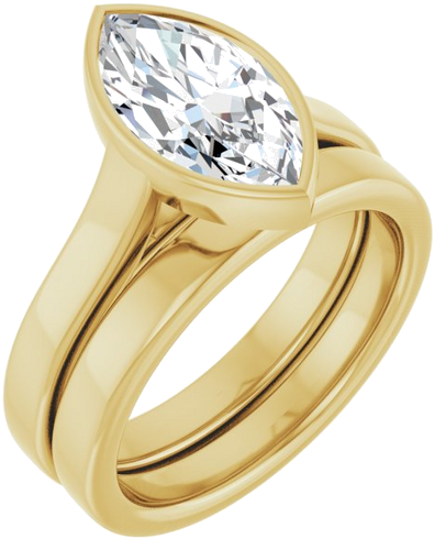 Sužadėtuvių Žiedas „Bezel-Set Solitaire“ 14k yellow gold Marquise 12.5mm x 6.5mm (6)