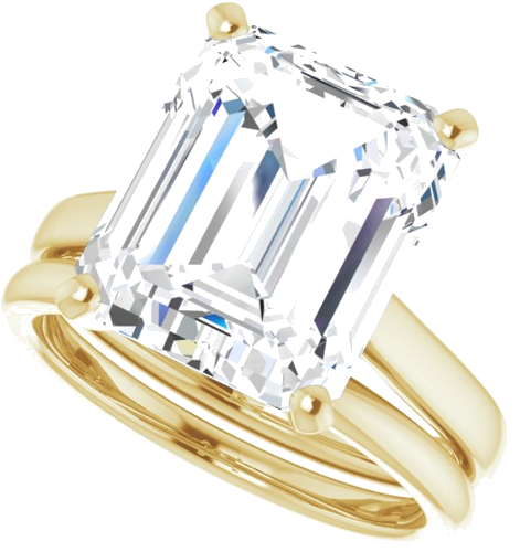 Sužadėtuvių Žiedas „Solitaire“ 585 Geltonojo Aukso Emerald 12mm x 10mm (10)