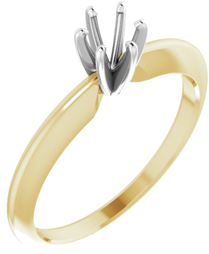 Sužadėtuvių Žiedas „Solitaire“ 14k yellow/white gold Round 4mm x 4.1mm (1)