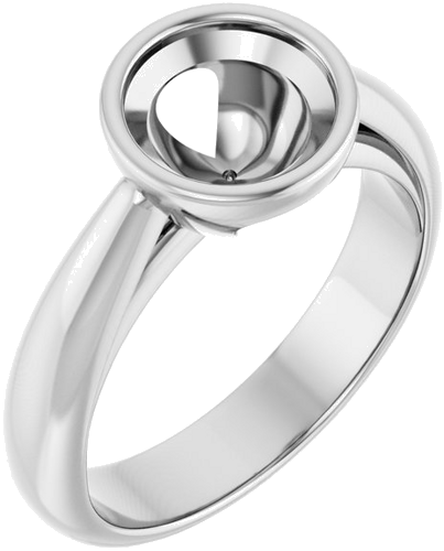 Sužadėtuvių Žiedas „Bezel-Set Solitaire“ 14k white gold Round 7.4mm (1)