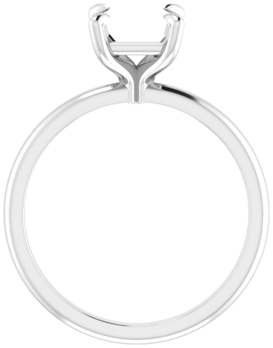 14K X1 White  6x6 mm Square Solitaire Engagement Ring Mounting (2)