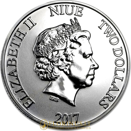 2017 Star Wars Darth Vader, N. Zelandija, 1 oz sidabrinė moneta (2)