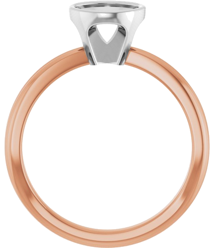 Sužadėtuvių Žiedas „Bezel-Set Solitaire“ 14k rose/white gold Round 6.5mm (2)