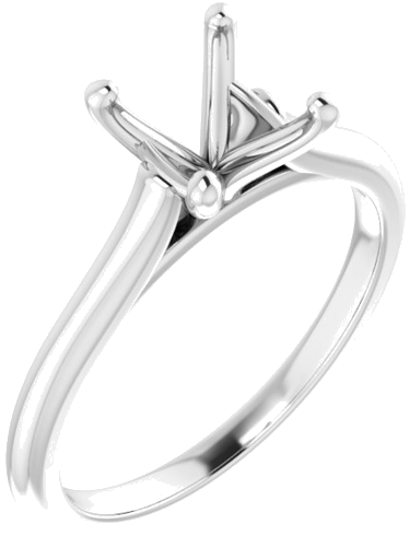 14K White 7.4 mm Round Solitaire Engagement Ring Mounting (1)