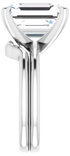 10K White  12x10 mm Emerald Solitaire Engagement Ring Mounting (9)