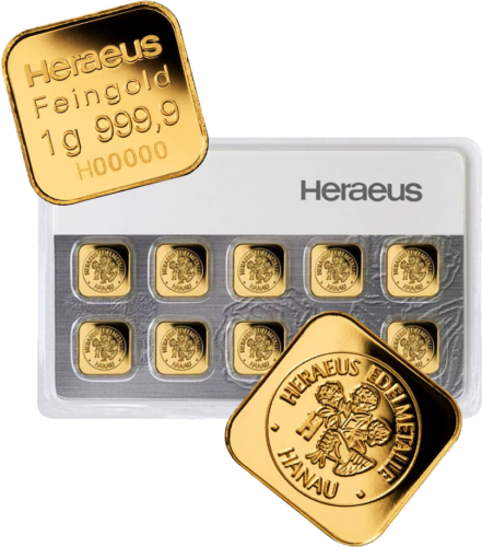 10 x 1 g (MultiCard) Investīciju zelta monētas Argor-Heraeus (2)