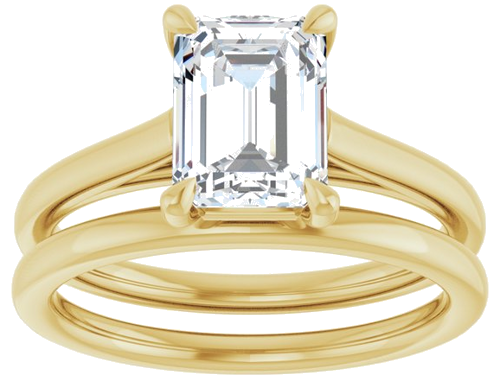 Sužadėtuvių Žiedas „Claw-Pong“ 14k yellow gold Emerald 8mm x 6mm (8)