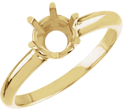 14K Yellow 8 mm Round Engagement Ring Mounting (1)