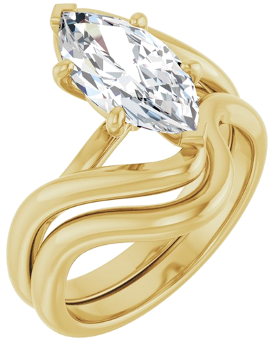 Sužadėtuvių Žiedas „Bypass“ 14k yellow gold Marquise 13mm x 6.5mm (6)