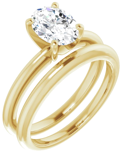 10K Yellow  8x6 mm Oval Solitaire Engagement Ring Mounting (6)