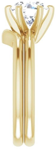Sužadėtuvių Žiedas „Solitaire“ 585 Geltonojo Aukso Round 7.4mm (9)