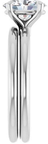 Sužadėtuvių Žiedas 585 Baltojo Aukso Oval 8mm x 6mm (9)