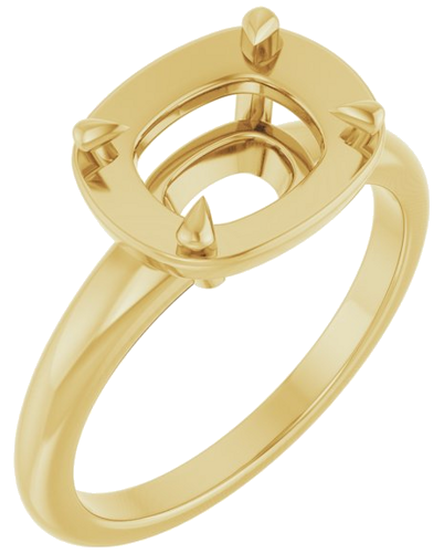 Sužadėtuvių Žiedas „Claw-Prong Solitaire Bezel-Style“ 14k yellow gold Elongated Cushion 9mm x 7mm (1)