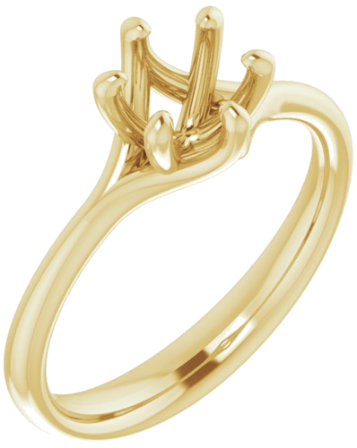 14K Yellow 6 mm Round Engagement Ring Mounting (1)
