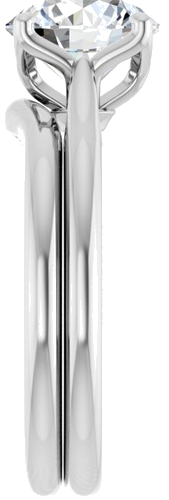 14K White  8 mm Round Solitaire Engagement Ring Mounting (9)