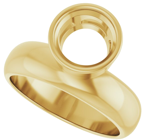 Sužadėtuvių Žiedas „Bezel-Set Solitaire Asymmetric“ 14k yellow gold Round 8mm (5)