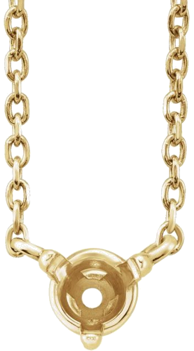 14K Yellow 4 mm Round 3-Prong Claw Basket 16-18  Necklace Mounting (4)