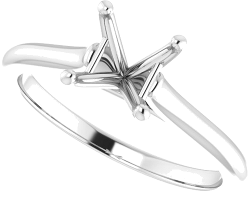 Sužadėtuvių Žiedas „Solitaire“ 585 Baltojo Aukso Square 5mm (5)