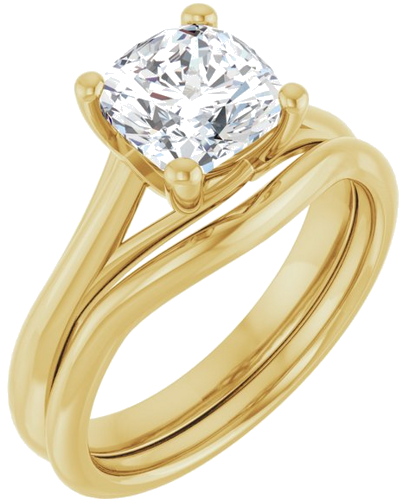Sužadėtuvių Žiedas „Solitaire“ 18k yellow gold Cushion 7mm (6)