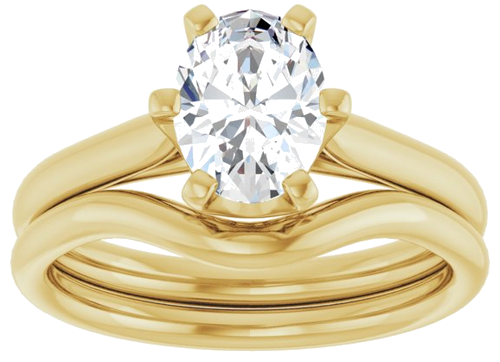 14K Yellow 8x6 mm Oval Solitaire Engagement Ring Mounting (8)