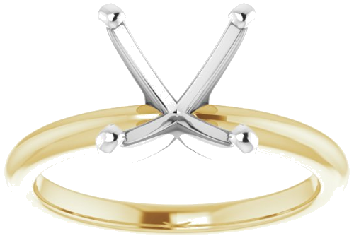 Sužadėtuvių Žiedas „Solitaire“ 585 Baltojo Ir Geltonojo Aukso Round 9.4mm (3)