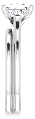 14K White 6 mm Square Solitaire Engagement Ring Mounting (9)