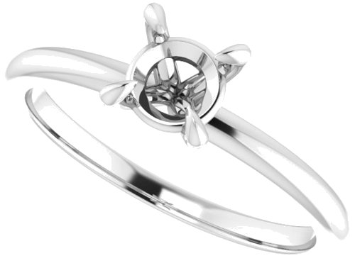 Platinum  5.5 mm Round Solitaire Engagement Ring Mounting (5)